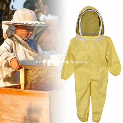 Apiculture Vented Beekeeping Clothing Suits ventilated Cotton Child Size Bee Suit Kids with Round Veil