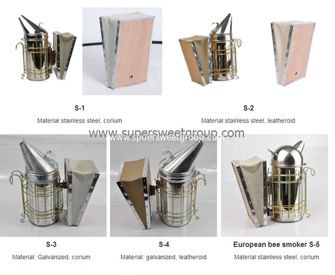 Round head stainless steel European manual bee smoker