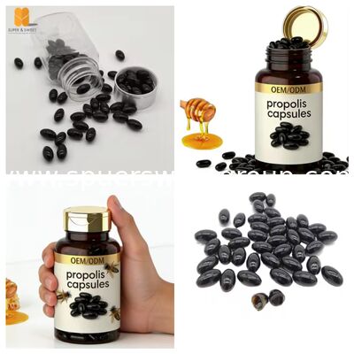 Wholesale Factory OEM 100% Natural Bee Propolis Soft Capsules High Quality Immune Support Bulk Softgel Dietary Supplement